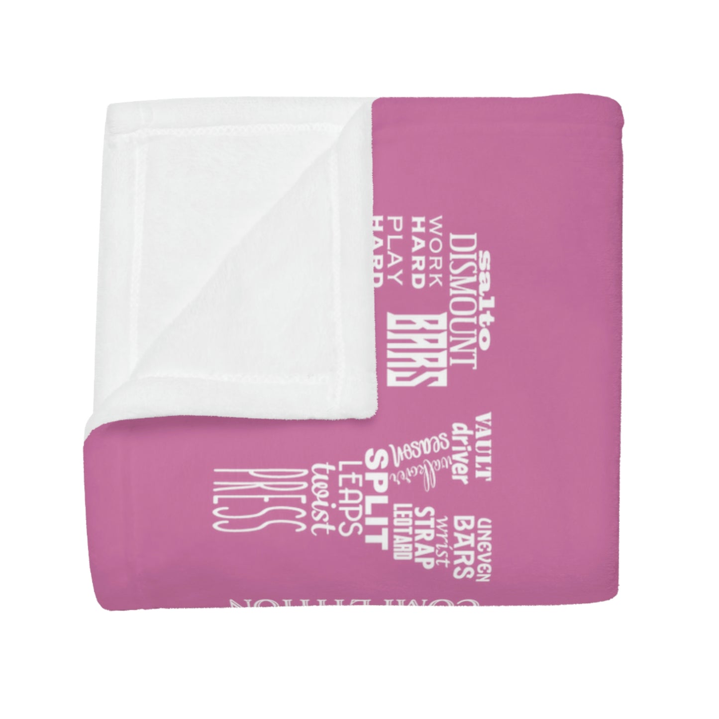 Gymnastics Plush Fleece Blanket Pink