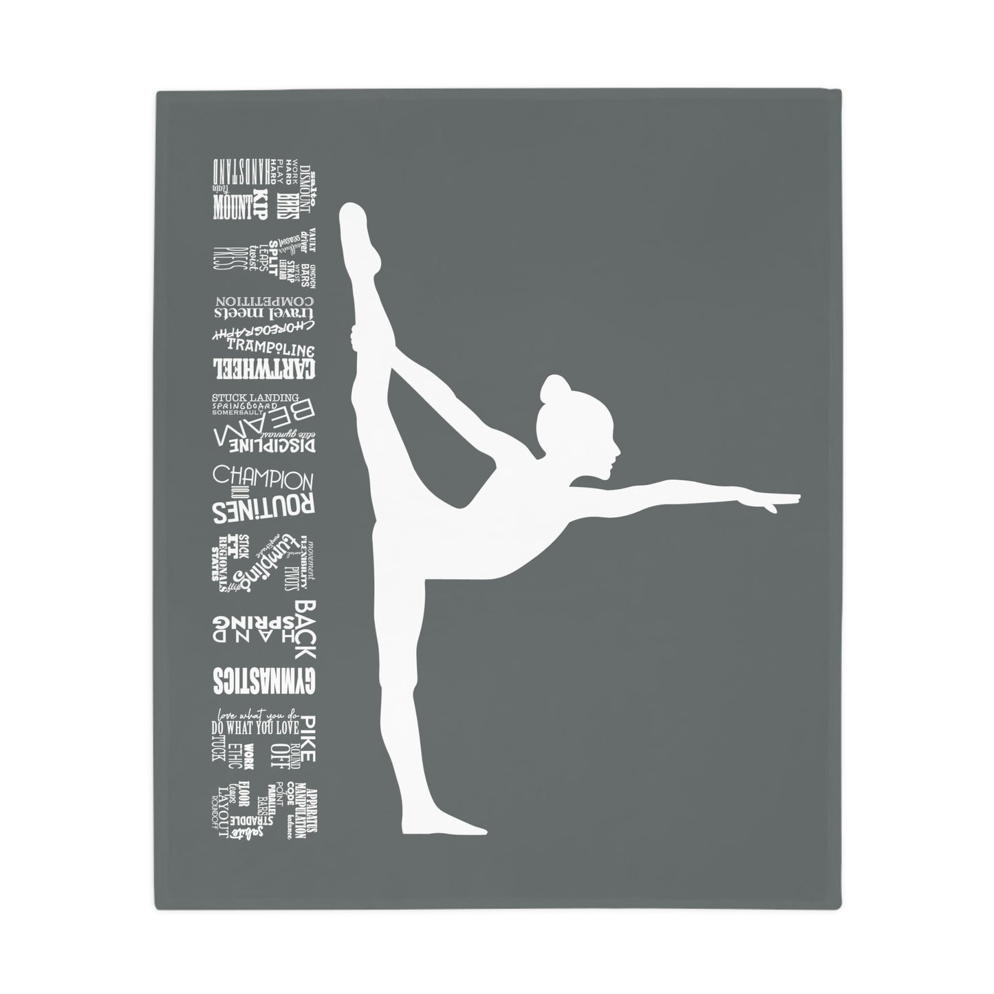 Gymnastics Plush Fleece Blanket Grey