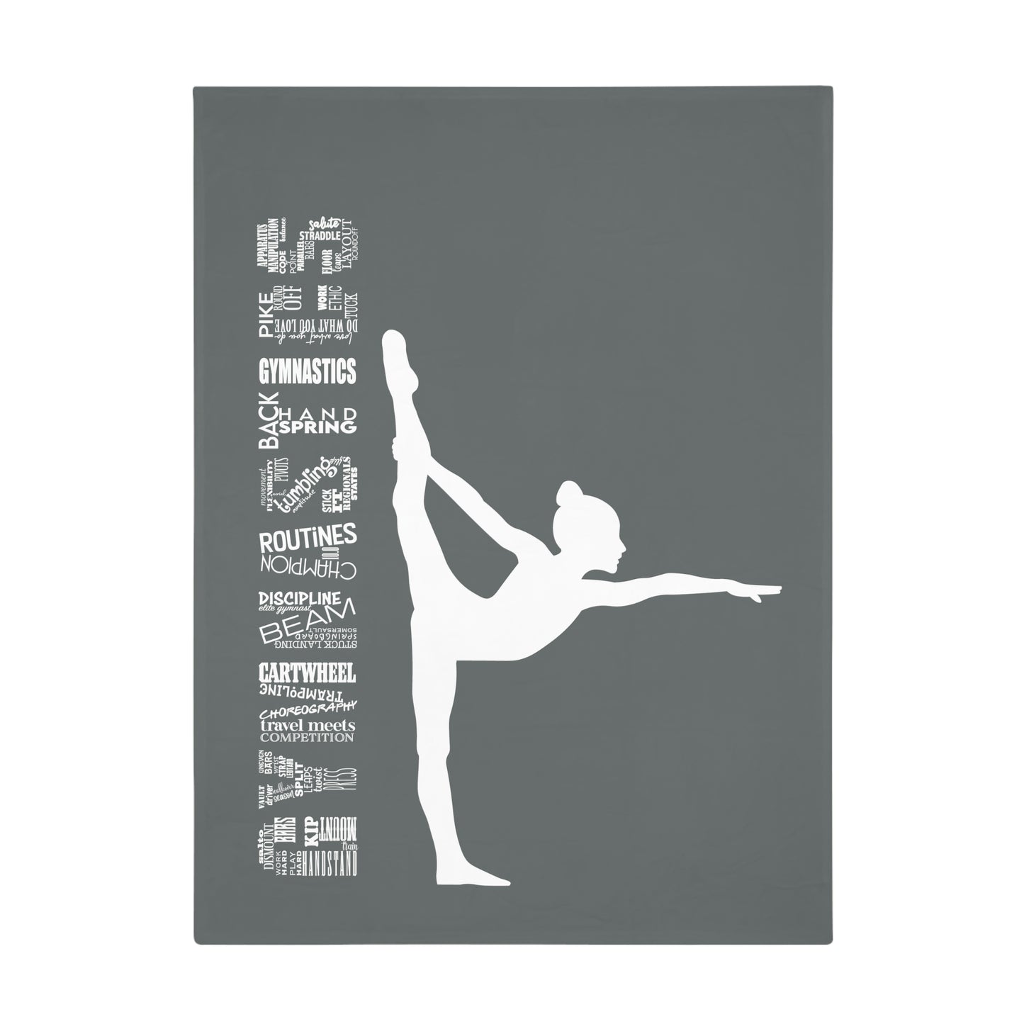 Gymnastics Plush Fleece Blanket Grey