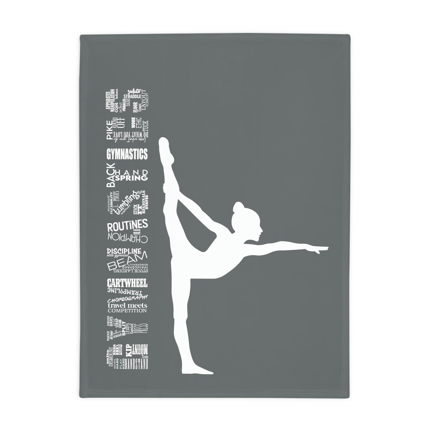 Gymnastics Plush Fleece Blanket Grey