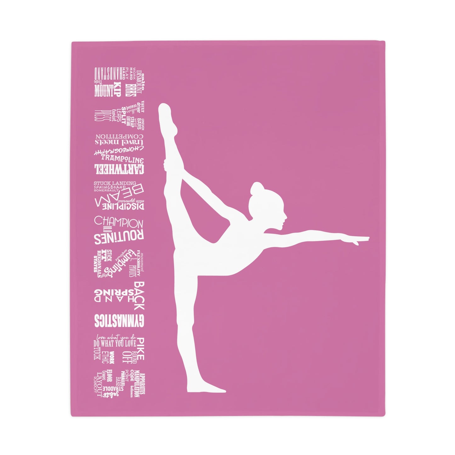 Gymnastics Plush Fleece Blanket Pink