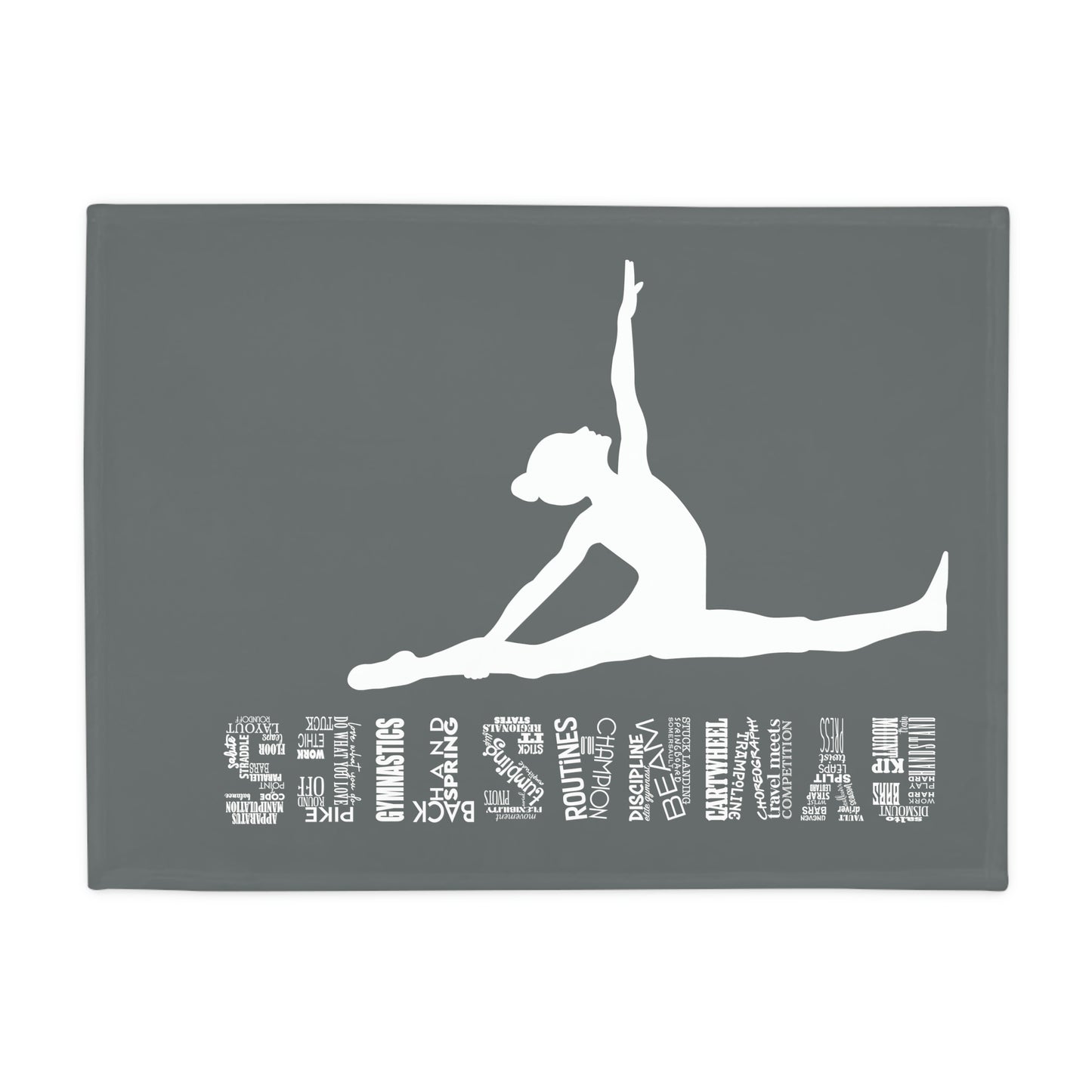 Gymnastics Plush Fleece Blanket Grey