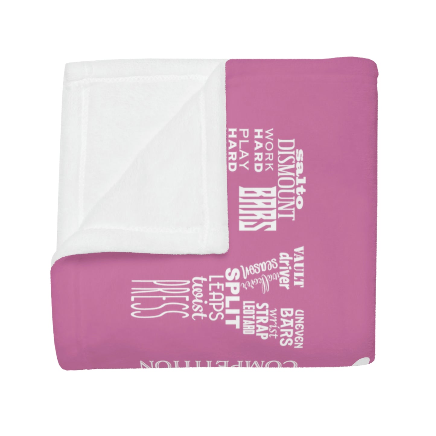 Gymnastics Plush Fleece Blanket Pink