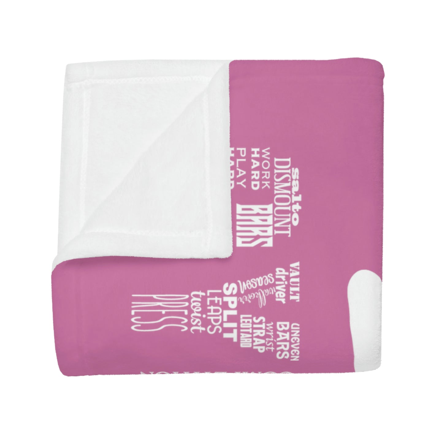 Gymnastics Plush Fleece Blanket Pink