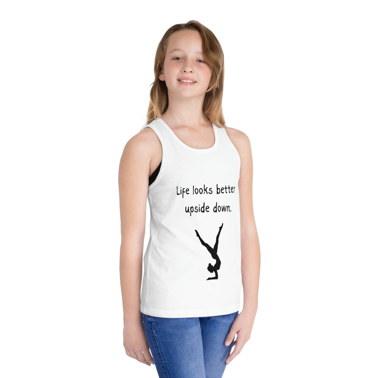 Life looks better upside down Kid's Jersey Tank Top