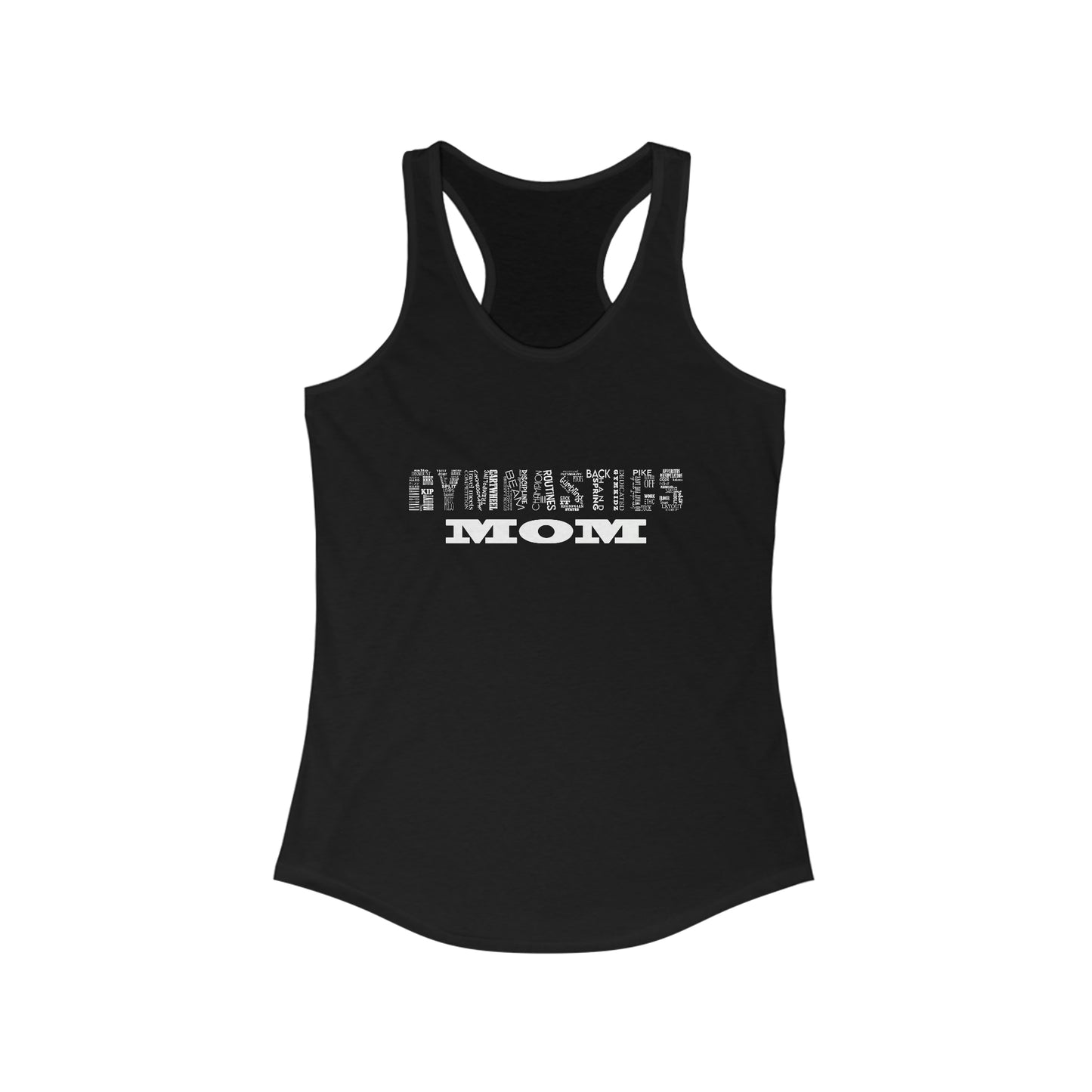 Gymnastics mom Women's Ideal Racerback Tank (black and navy tank)