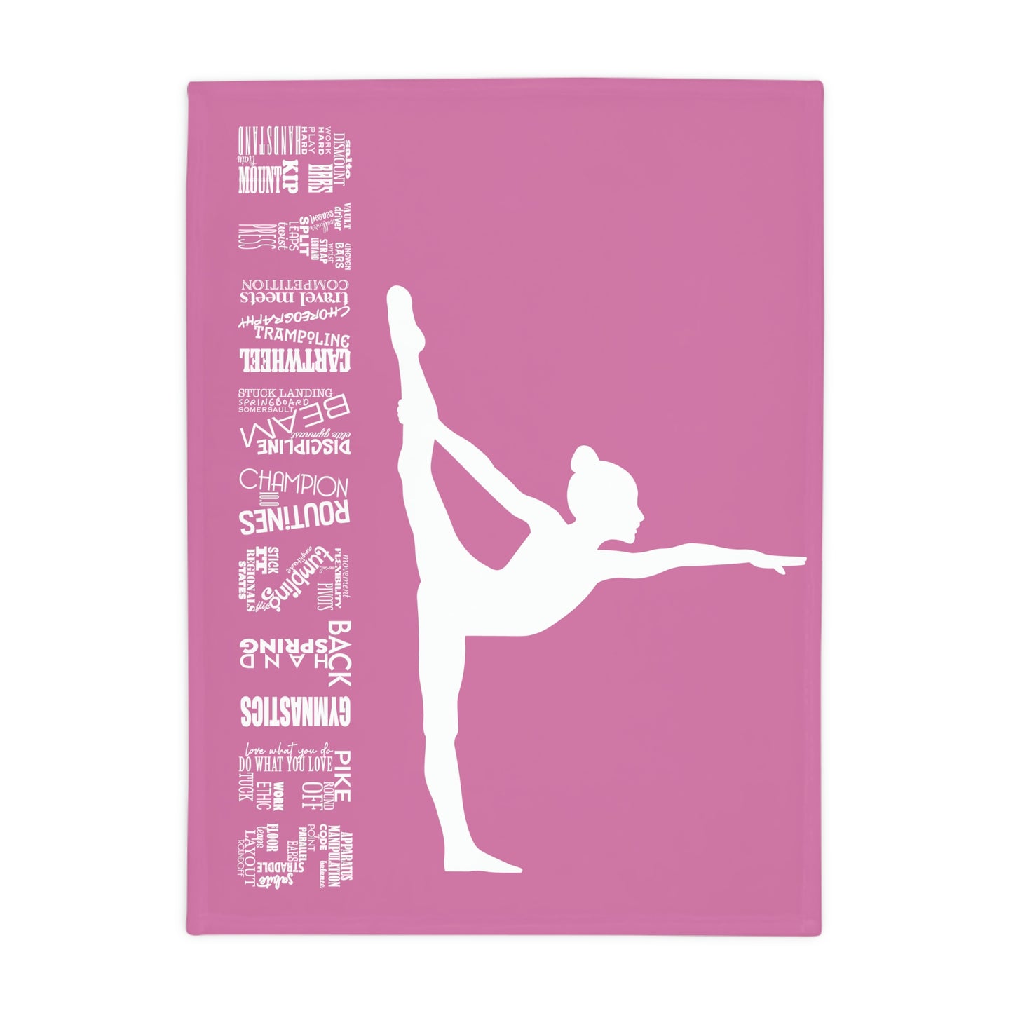 Gymnastics Plush Fleece Blanket Pink